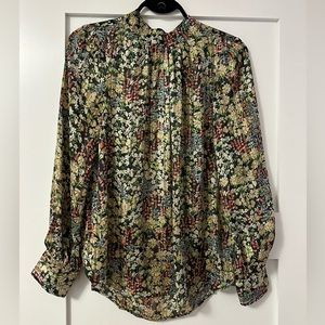 H&M mock neck patterned blouse